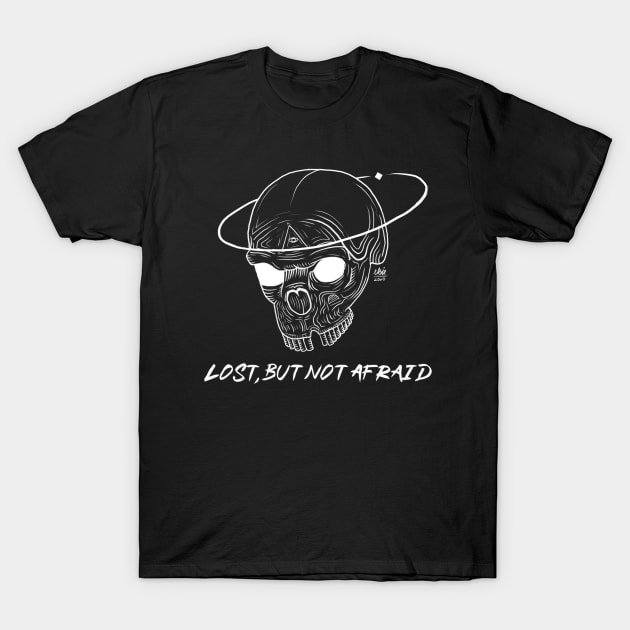 Skull Space "Lost but not afraid" T-Shirt by Elsieartwork